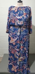 Blue paisley maxi dress